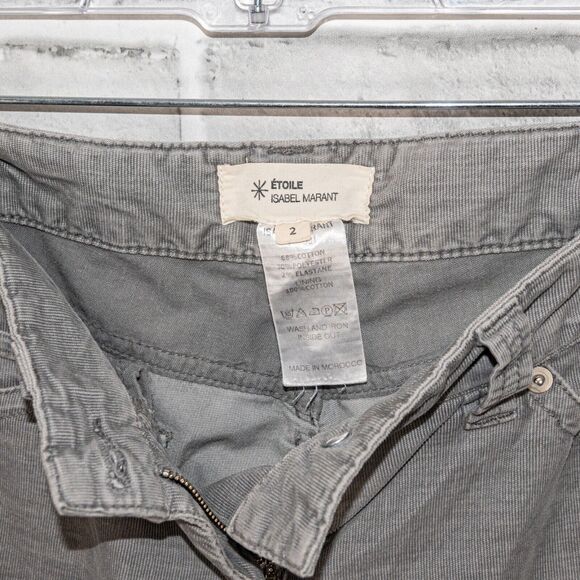 ISABEL MARANT Etoile Women's Gray Corduroy Pants in Size 2 - Picture 2 of 11
